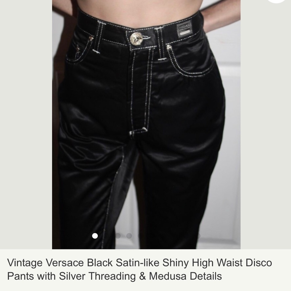 Vintage Versace Satin -Like High Waist Pants